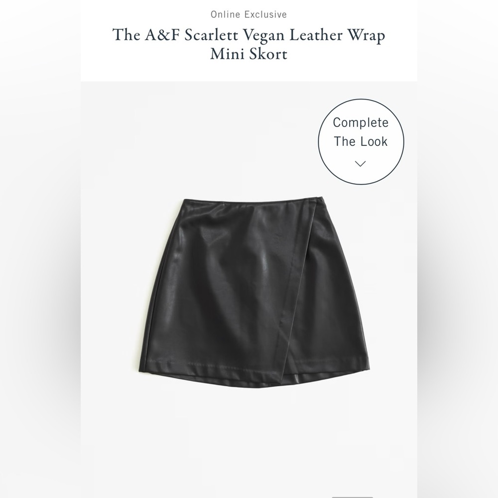 Abercrombie Scarlett Vegan Leather Wrap Mini Skort M